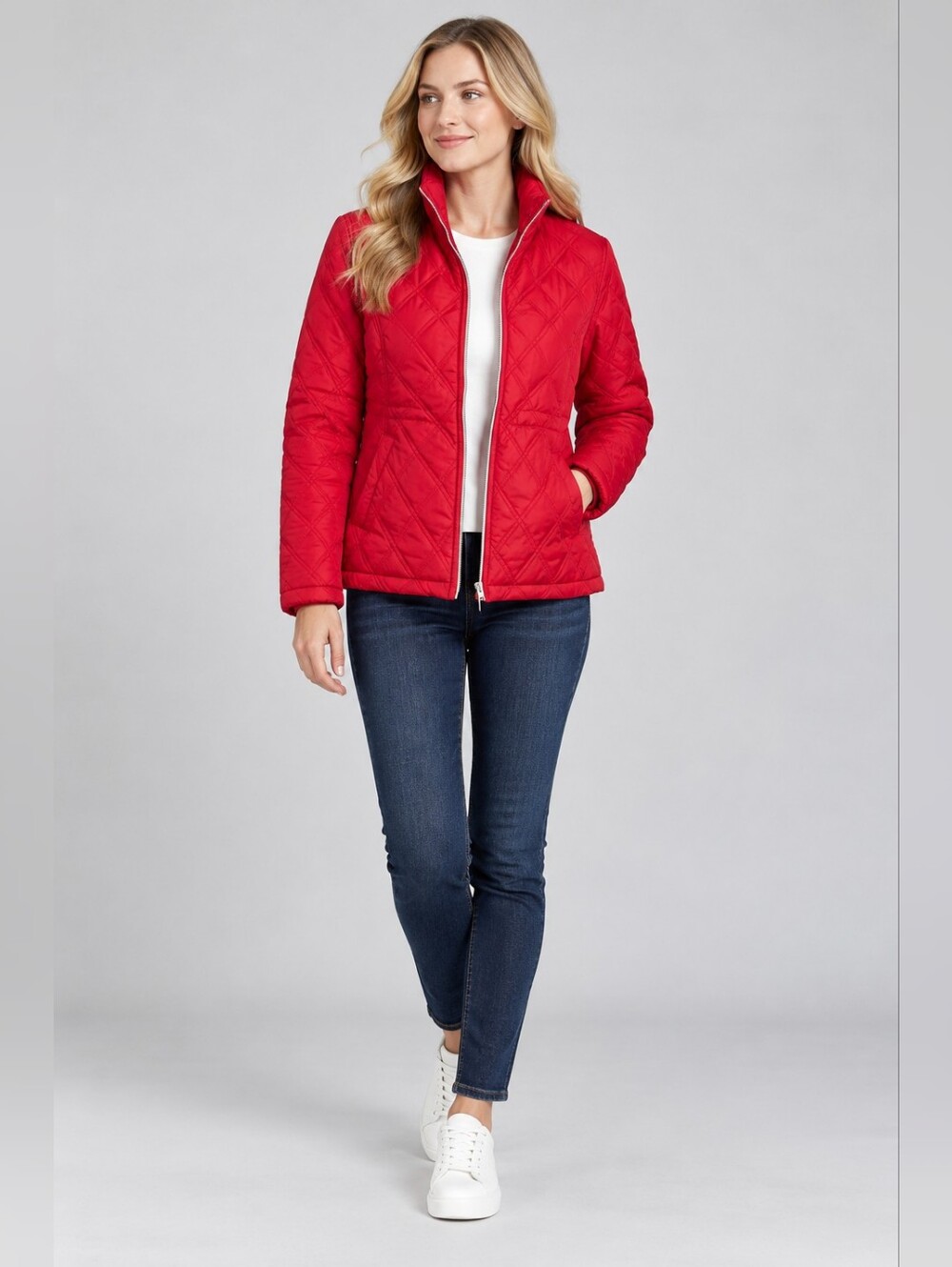 Weatherproof Red and Brown Quilted Jacket